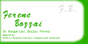 ferenc bozzai business card